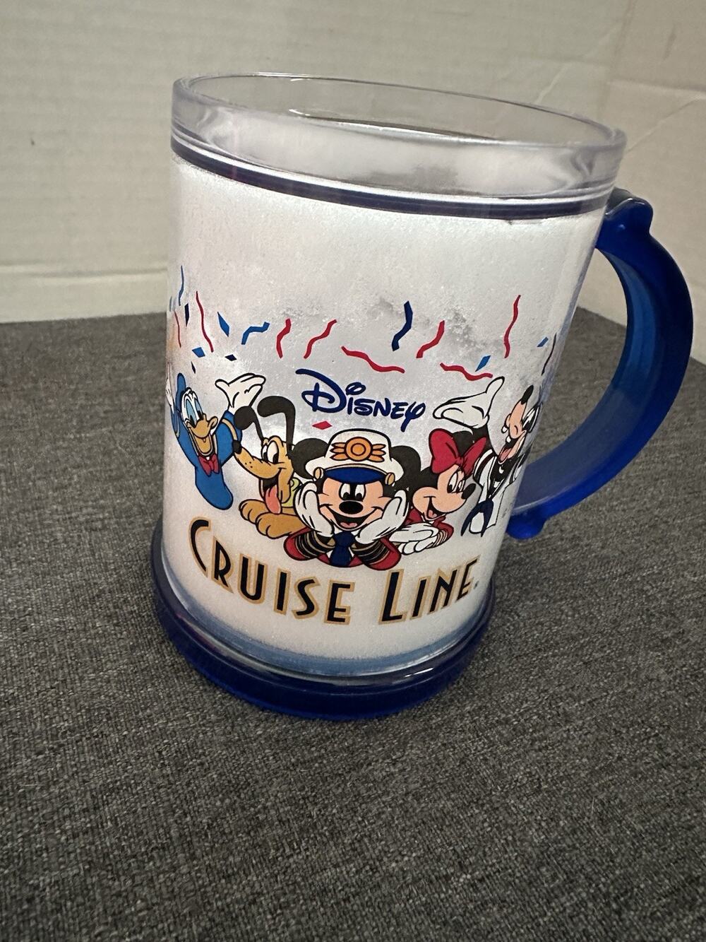 Disney Cruise Line Whirley Insulated Freezer Mug Mickey Minnie Donald Goofy Plut